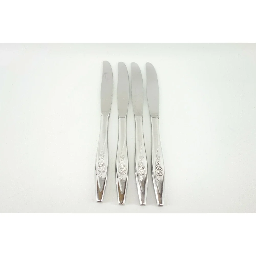 4 Oneida Oneidacraft Deluxe Lasting Rose Stainless 8 1/2